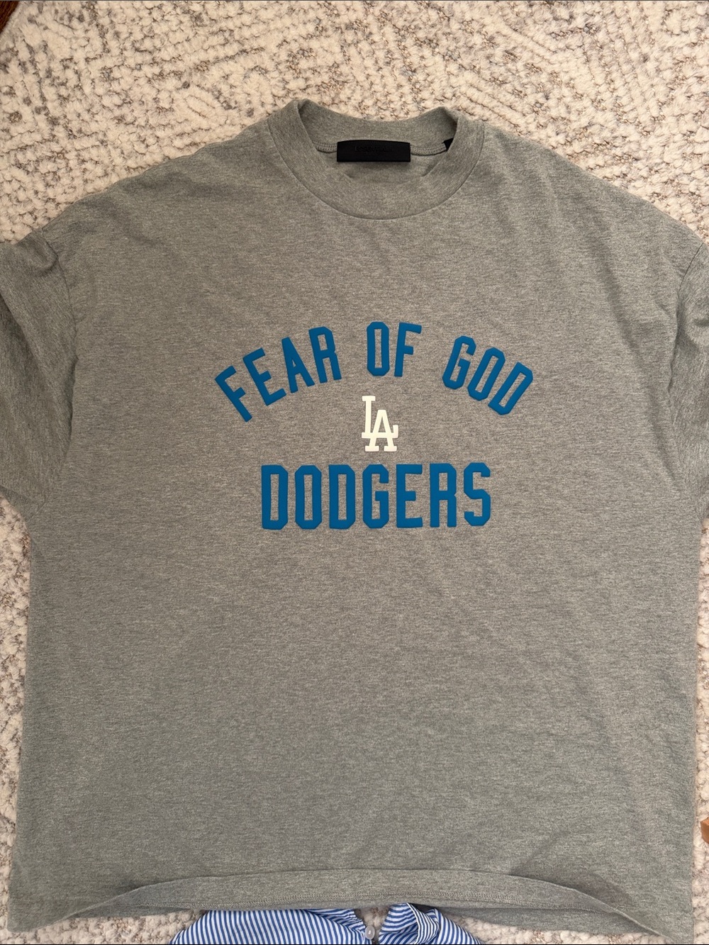 Essentials Fear of God Grey Tee with Los Angeles Dodgers